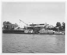 Towboat "Oliver C. Shearer" in front of Marietta Manufacturing Co.