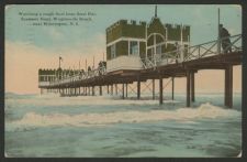 Watching a rough surf from steel pier, Seashore Hotel, Wrightsville Beach, near Wilmington, N.C.