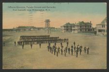 Officers quarters, parade ground, and barracks, Fort Caswell, near Wilmington, N.C.