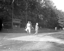 Boys playing baseball