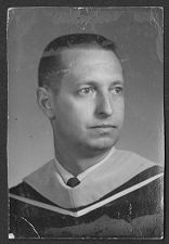 Frank Motley in academic robes