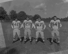 Football players on field at East Carolina College