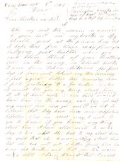 Letter from Amzi Harris to Robert C. Caldwell and Mag Caldwell, September 8th, 1861