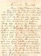 Letter from Robert C. Caldwell to Mag Caldwell, November 21st, 1863