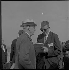 Governor Luther Hodges and reporter