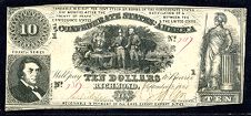 Confederate ten dollar bill