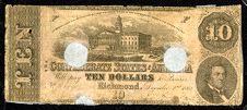 Confederate ten dollar bill