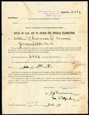 World War I Draft Notice