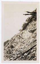 Blasted mountainside during Blue Ridge Parkway construction