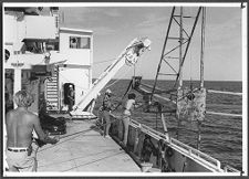 Geology students on a boat