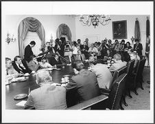 White House meeting with President Carter, Cyrus Vance and Brzezinski and members of the US Senate, 1978