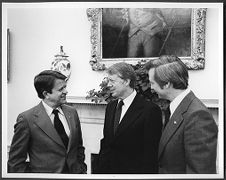 Senator Morgan with President Carter and Governor Hunt at the White House.