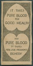 Advertisement for Mrs. Joe Person's Remedy