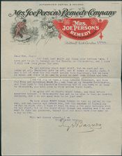 Letter from Guy Barnes to Alice Person