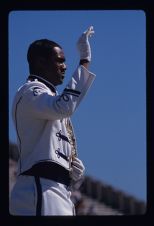 Drum major at football game