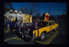 Peach Bowl victory car in parade