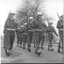 ROTC drill team marching for March of Dimes 