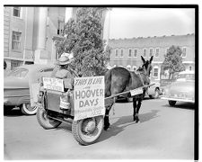 Hoover cart at election day demonstration