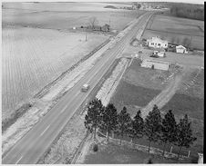 Houses and farm fields