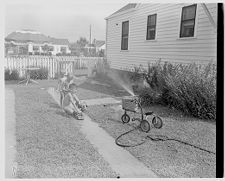 Children in sprinkler