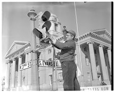 Traffic signals Mark one-way (4 Negatives) January 27, 1955