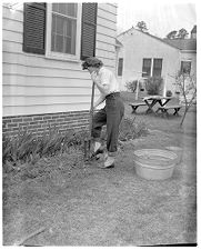 Working on flowerbed