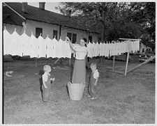 Hanging laundry