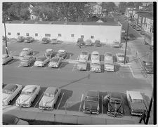 Aerial view of parking lot 