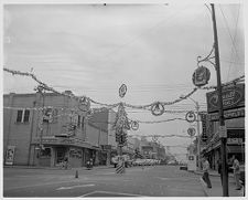 Christmas decorations on Fifth Street