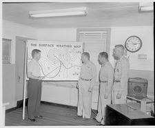 Weather maps at air force base