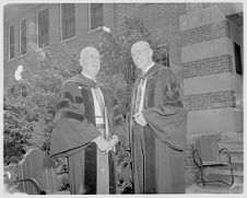 Hodges and Messick before commencement