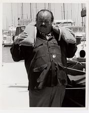 William Conrad wearing a life jacket