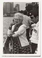 Helen Hayes with Frank Pacztornicky on Governors Island