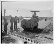 Road work near train tracks