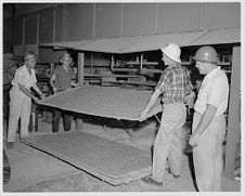 Flake board workers