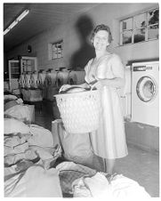 Woman with laundry