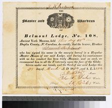 Master Mason certificate