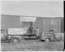 Unloading box car