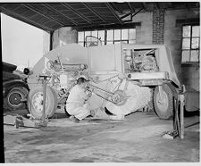 Man with street sweeper