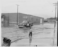 Truck in flood