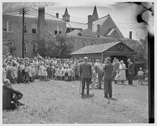 People at ground breaking