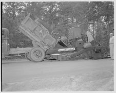 Paving trucks