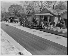 Paving in front of houses