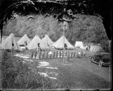 Boys standing at attention