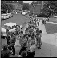 Students lined up