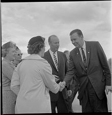 John Roosevelt greeting people