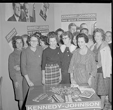 Democratic women with posters