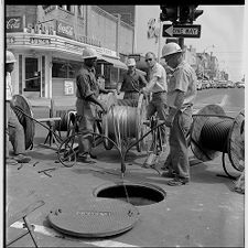 Workers with wires