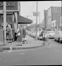 Women crossing street