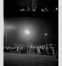 Crowds watching fireworks